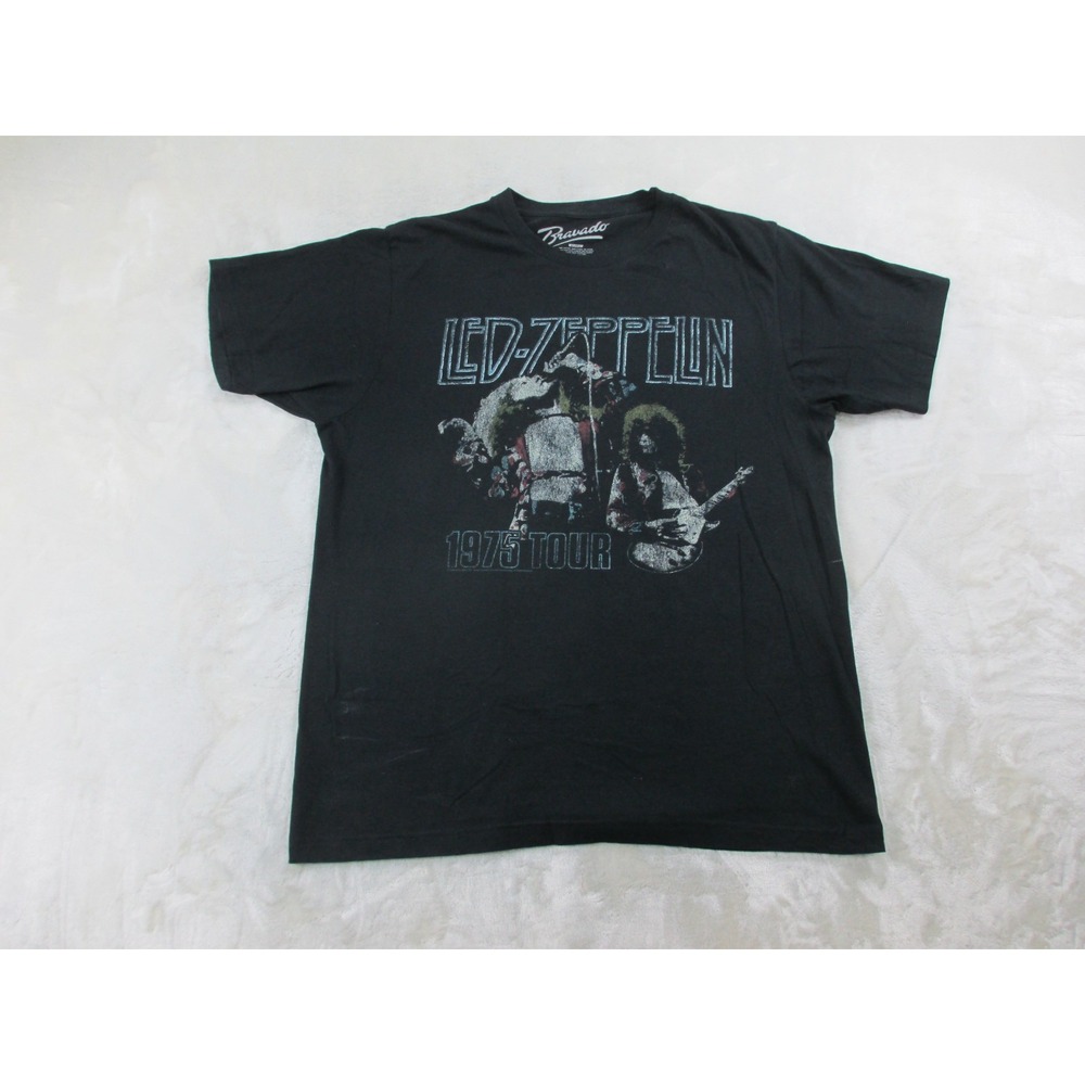 Led Zeppelin Shirt Mens Extra Large Black 1975 Tour Rock Music Concert*